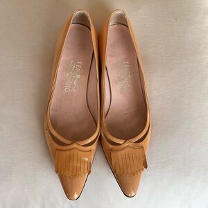 Salvatore Ferragamo patent leather kiltie flats